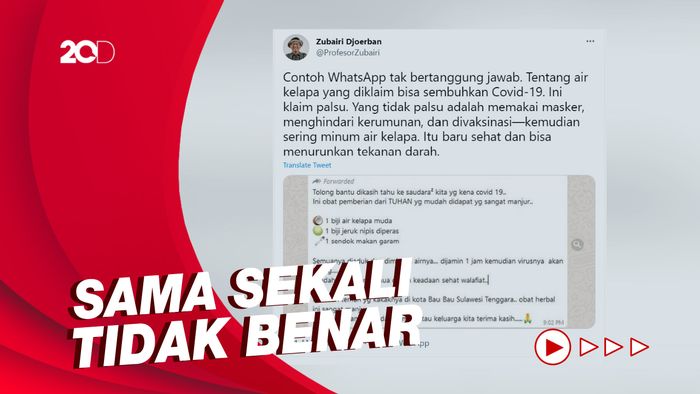 Campuran Air Kelapa dan Garam Diklaim Sembuhkan COVID-19, Ini Faktanya