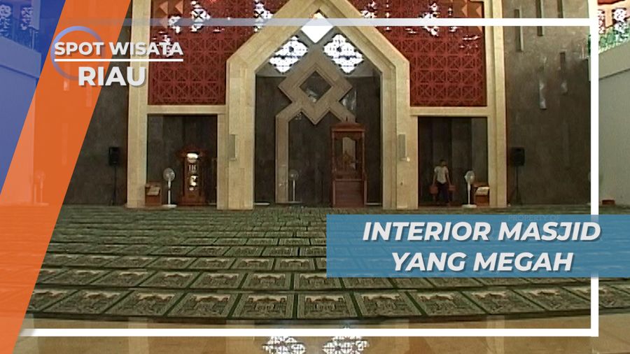 Kemegahan Interior Masjid Tanjung Balai Karimun Riau