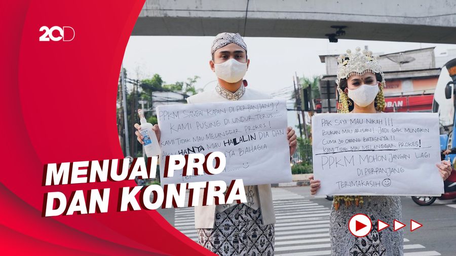 Viral Aksi Protes PPKM Pakai Baju Pengantin Ala Lutfi Agizal