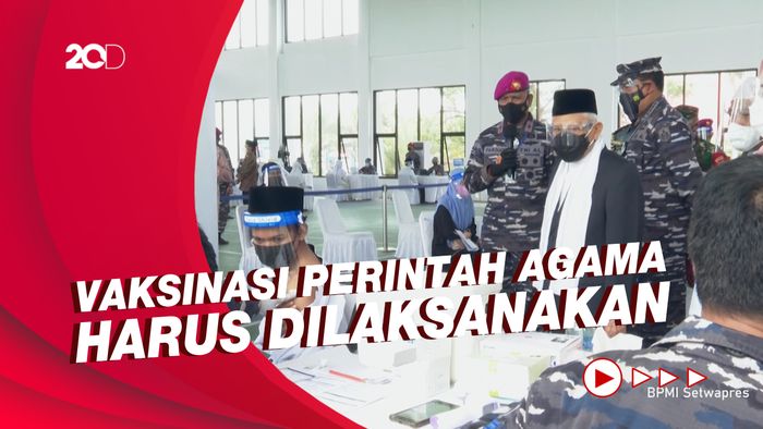 Pesan Maruf Amin Saat Tinjau Vaksinasi Covid-19 di Serang