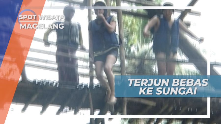 Segarnya Air Sungai Elo Saat Terjun Bebas dari Jembatan, Magelang