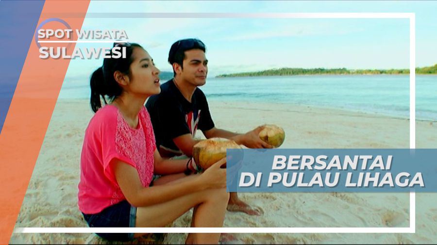 Bersantai di Pantai Pulau Lihaga dengan Suguhan Air Kelapa, Sulawesi Utara