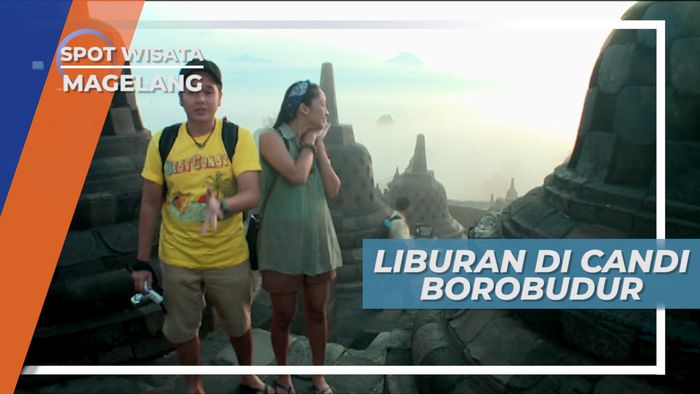 Fajar Menyingsing, Indahnya Jingga Pagi dari Atas Candi Borobudur Magelang