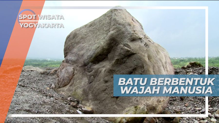 Batu Raksasa Berbentuk Wajah Manusia di Kawasan Merapi, Yogyakarta