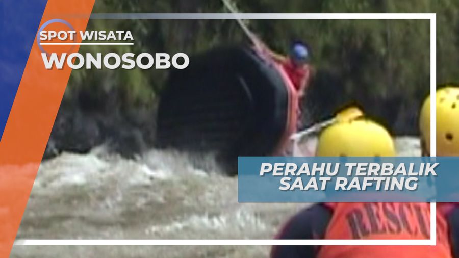 Mendebarkan, Perahu Terbalik Saat Rafting di Banjarnegara Jawa Tengah