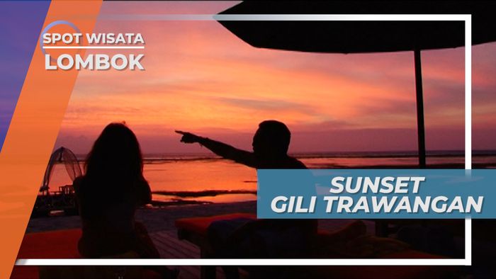 Indahnya Pake Banget, Siluet Senja Jingga di Pantai Gili Trawangan Lombok