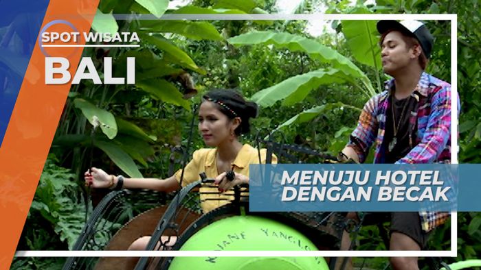 Seru-Seruan Mengunakan Becak Menuju Hotel di Ubud Gianyar Bali
