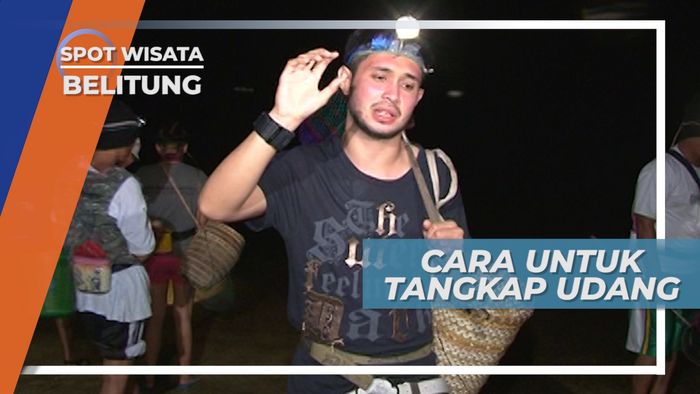 Senter Tidak Boleh Terlalu Terang, Cara Menangkap Udang di Belitung 