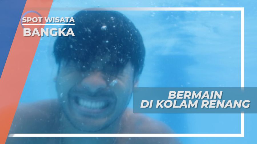 Serunya Bermain Perosotan di Kolam Renang, Bangka