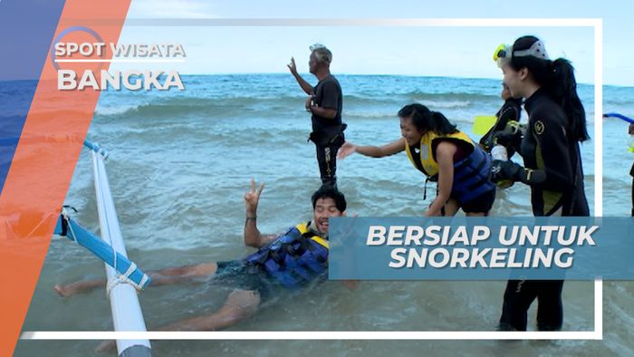 Seru-seruan Bersiap Mengintip Surga Bawah Laut Pantai Karang Kering, Bangka