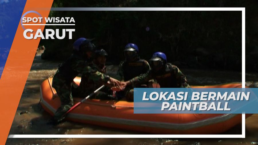 Rafting Menyusuri Sungai Menuju Lokasi Bermain Paintball, Garut