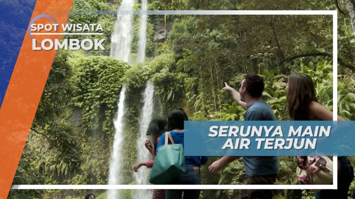 Basah-basahan, Serunya Bermain di Air Terjun Sendang Gile, Lombok