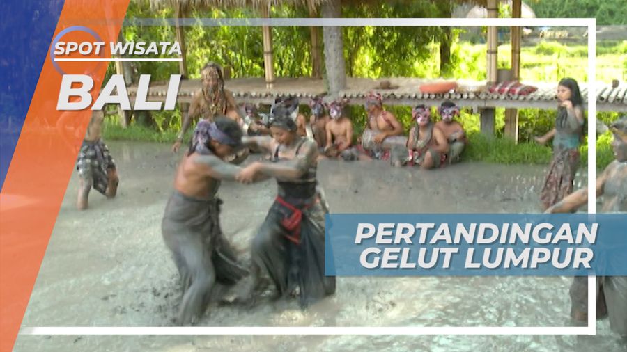 Adu Kuat Jegal Lawan, Serunya Pertandingan Gelut Lumpur, Bali