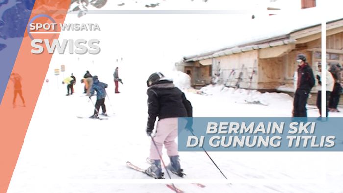 Mencoba Belajar Bermain Ski di Gunung Titlis, Swiss