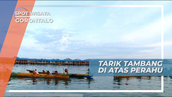 Menghibur Penonton, Tarik Tambang Seru Ini dilakukan Di Atas Perahu, Gorontalo