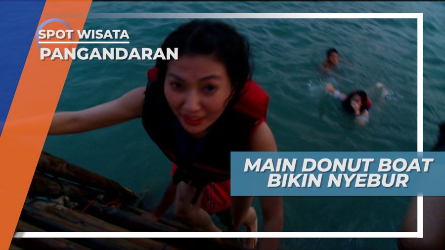 Donut Riding Pangandaran, Putarannya Melemparkan Semua Penumpangnya Ke Ombak Laut Selatan