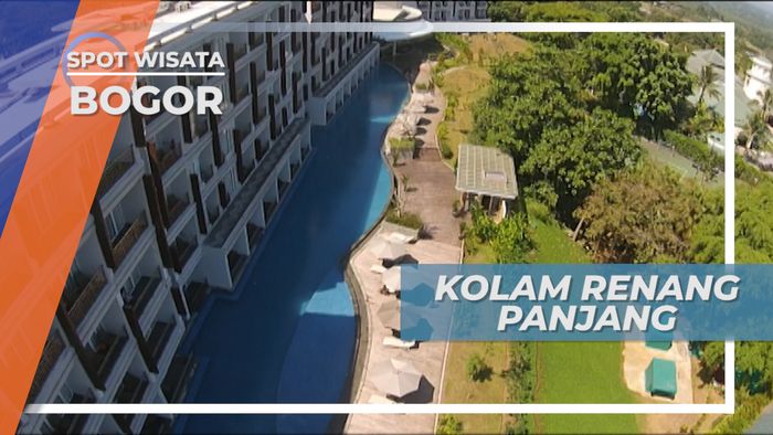 Kolam Renang Mewah Dengan Panorama Indah di Penginapan, Bogor 