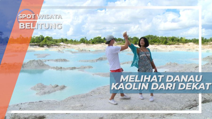 Danau Kaolin, Pesona Biru Meluas Dikelilingi Bebatuan yang Putih Bersih, Belitung