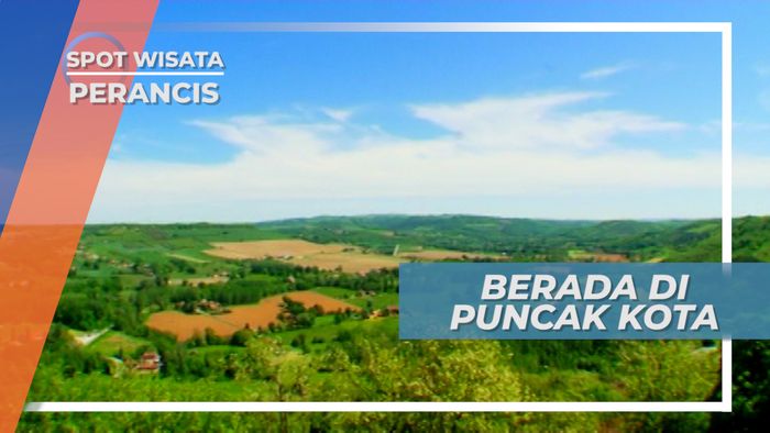 Pemandangan Indah dari Puncak Kota, Perancis