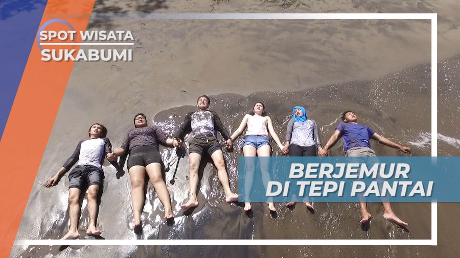 Mencari Kehangatan dengan Berjemur Santai di Tepi Pantai, Sukabumi