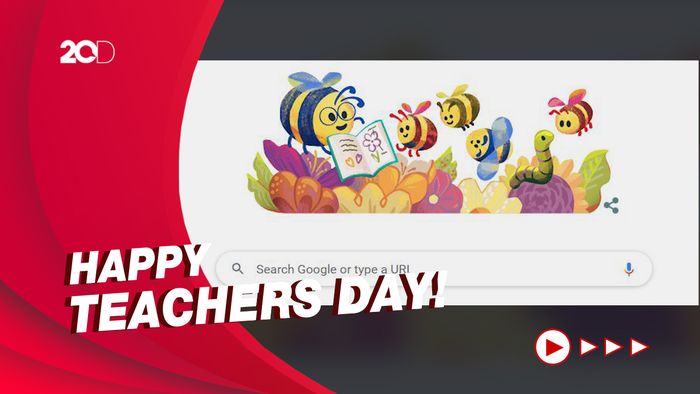 Lebah Lucu Rayakan Hari Guru Nasional di Google Doodle