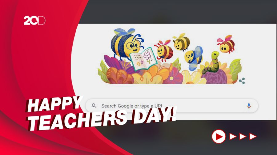 Lebah Lucu Rayakan Hari Guru Nasional di Google Doodle