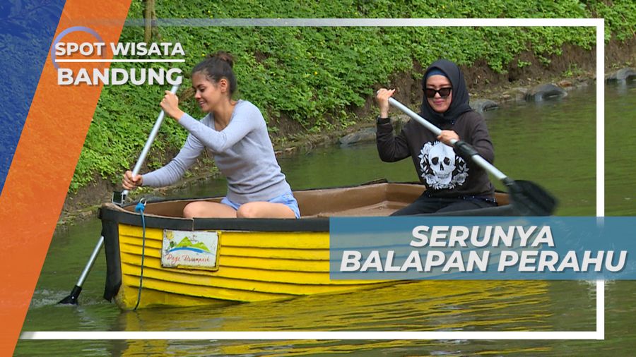 Adu Cepat Balap Perahu di Danau Kecil Kawasan Wisata Lembang Bandung