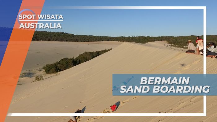 Mencoba Keseruan Bermain Sand Boarding di Padang Pasir Moreton Island Australia