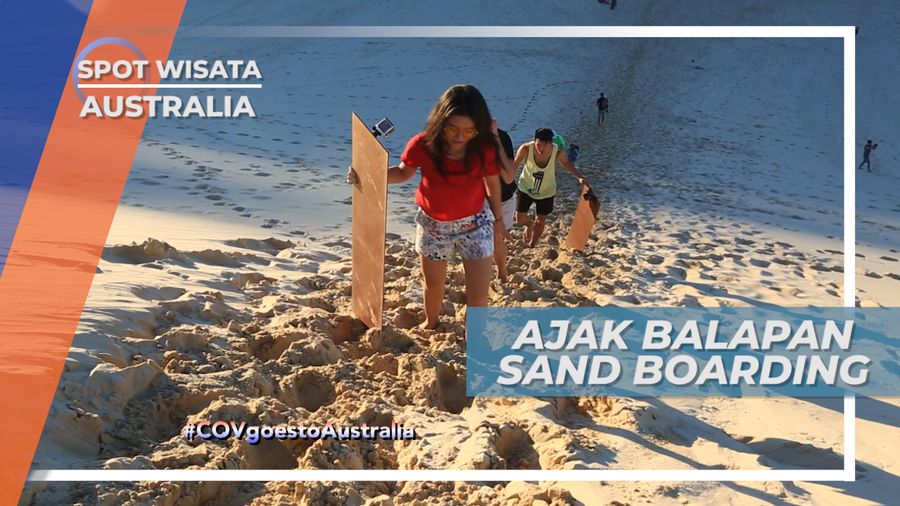 Tantangan Adu Cepat Meluncur di Atas Sand Boarding, Moreton Island Australia