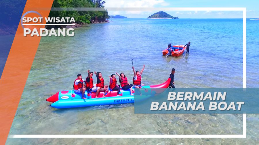 Berbasah-Basahan Bermain Banana Boat di Pantai Suwarnadwipa Kabupaten Pesisir Selatan Padang