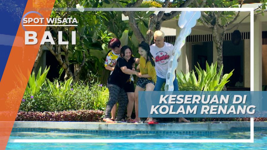 Keceriaan Pagi, Main Cebur-ceburan di Kolam Renang Hotel, Bali