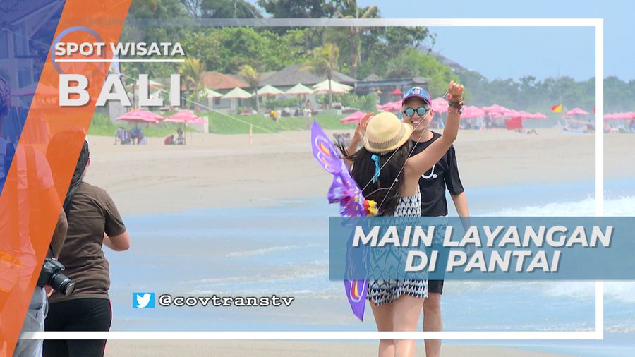 Pantai Petitenget, Lari-lari Kecil, Bermain Layang-layang di Tepi Pantai, Bali