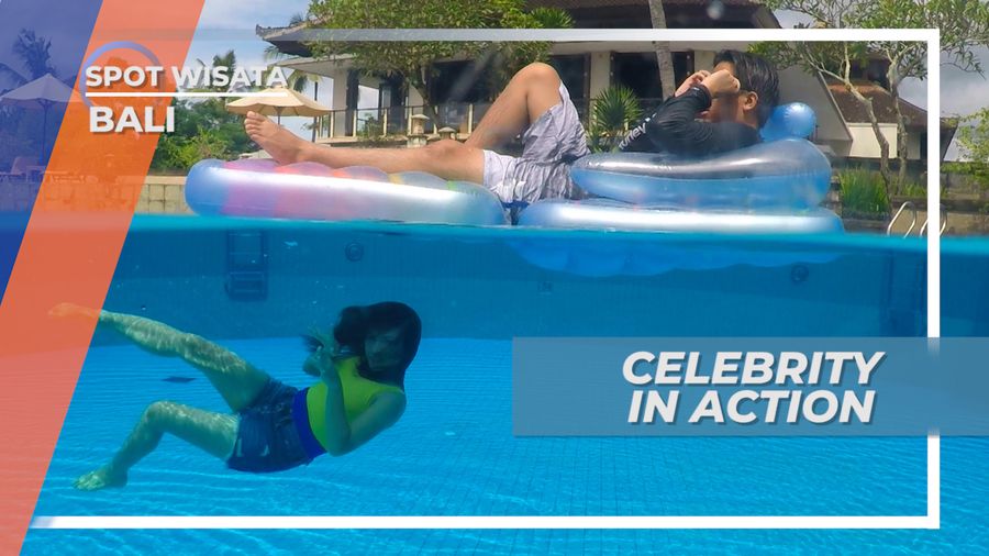 Indahnya Berfoto Cantik di Bawah Air Kolan Renang Ubud Bali