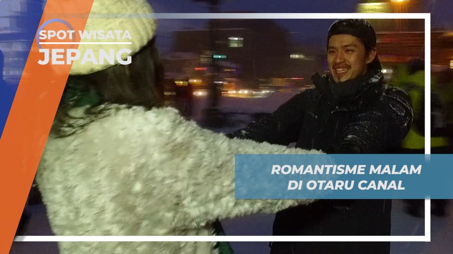 Romantisme Malam Bersalju di Otaru Canal Hokkaido Jepang