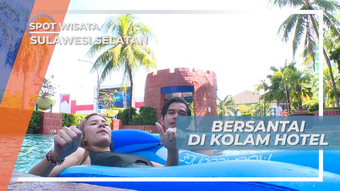 Santai Menikmati Pemandangan Laut dari Kolam Renang Hotel, Sulawesi Selatan