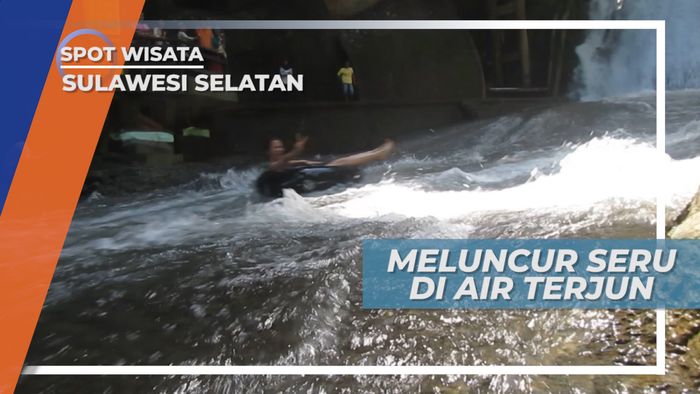 Meluncur Asik di Air Terjun Bantimurung, Sulawesi Selatan