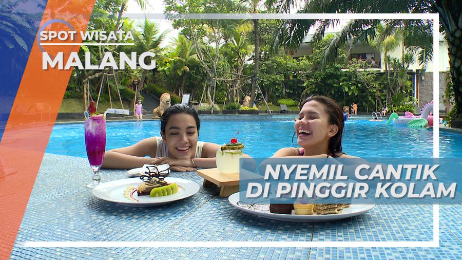 Nyemil Cantik Di Tepi Kolam Renang Ijen Malang