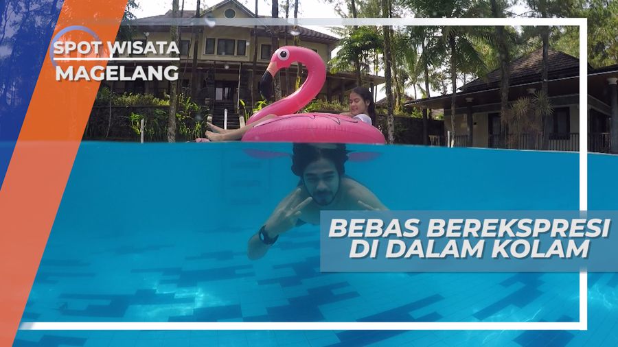Seru-seruan Bermain Floaties di Kolam Renang, Magelang