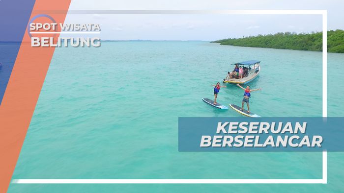 Setelah Lancar berpapan Selancar ala Pulau Leebong Belitung , Perahu Penarik Makin Cepat Melaju