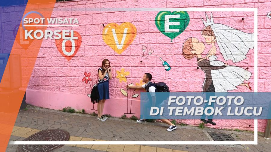 Berfoto-foto Ria di Mural Cantik dan Lucu, Hanya di Tembok Korea Selatan