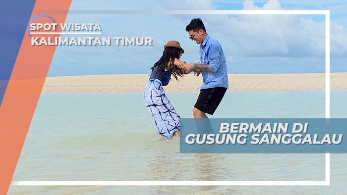 Bermain di Hamparan Pasir Putih Gusung Sanggalau, Berau