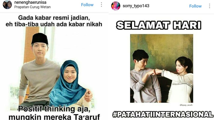 Bikin Ngakak! Deretan Meme Pernikahan Song Song Couple