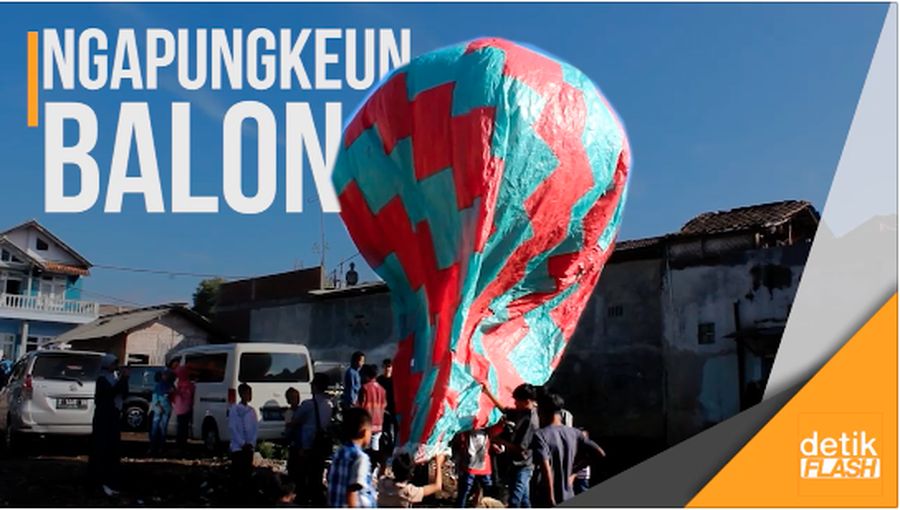 Tradisi Ngapungkeun Balon Warga Garut Rayakan Lebaran