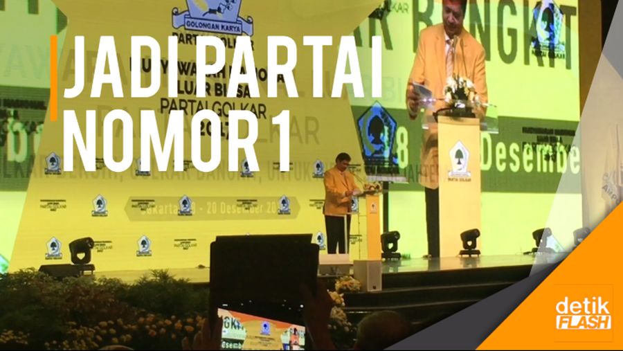 Di Pidato Politik Perdana, Airlangga Ajak Kader Golkar Bangkit