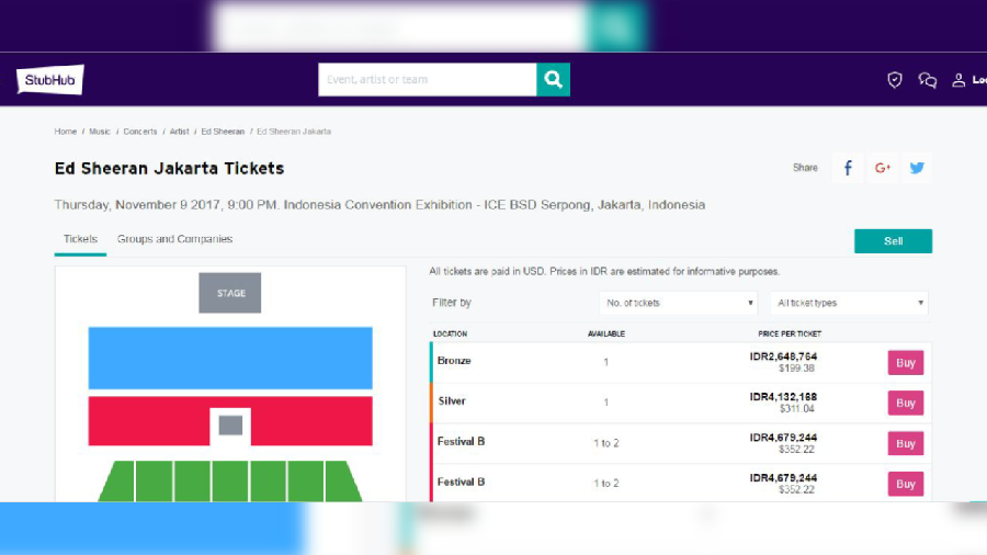 Calo Jual Tiket Ed Sheeran 3 Kali Lipat dari Harga Asli