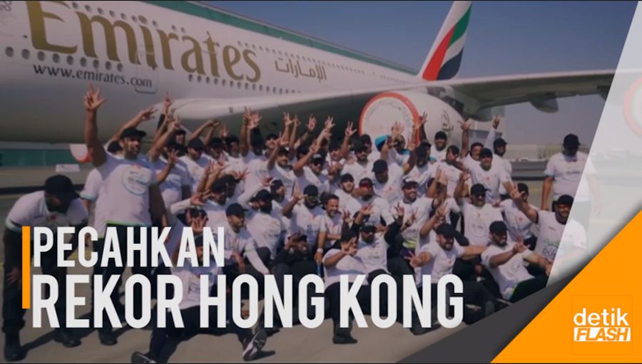 Tarik Pesawat Airbus A380, 56 Polisi Dubai Pecahkan Rekor Dunia