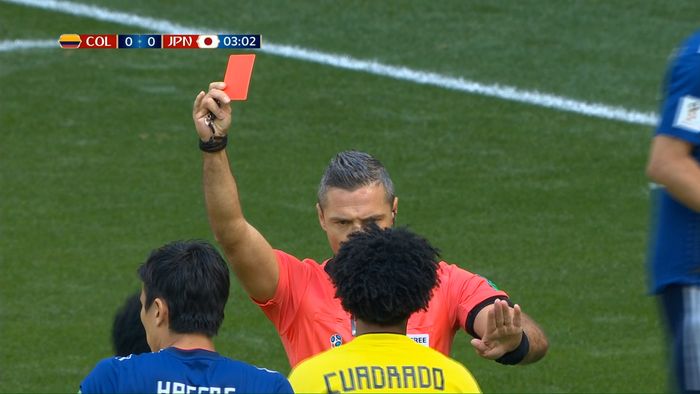 Drama Kartu Merah Pertama di Piala Dunia 2018