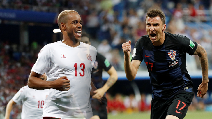 Adu Gol Cepat, Kroasia 1-1 Denmark