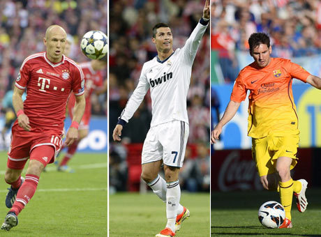 Arjen Robben -  Cristiano Ronaldo - Lionel Messi