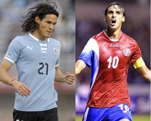 Edinson Cavani, Bryan Ruiz (AFP)